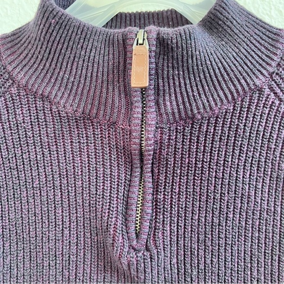 Banana Republic eggplant 1/4 zip ribbed knit sweater - Picture 3 of 10